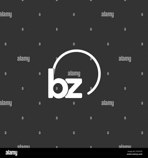 Bz Initial Logo With Rounded Circle Vector Graphic Stock Vector Image