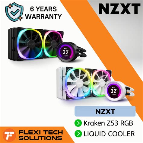 Nzxt Kraken Z53 Black White Aio Rgb 240mm Liquid Cooler With Lcd