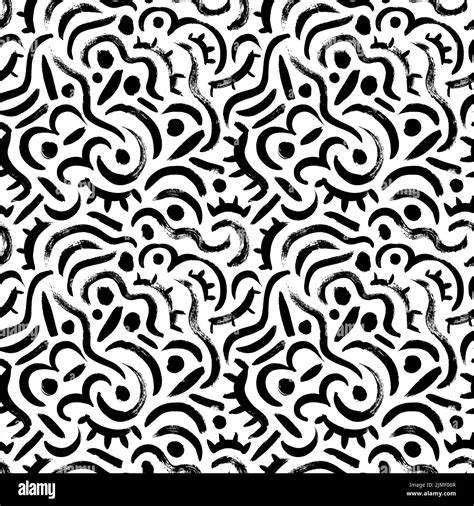 Hand Drawn Doodle Lines Vector Seamless Pattern Stock Vector Image