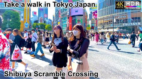 4K 60fps HDR Take A Walk In Tokyo Japan Shibuya Scramble Crossing