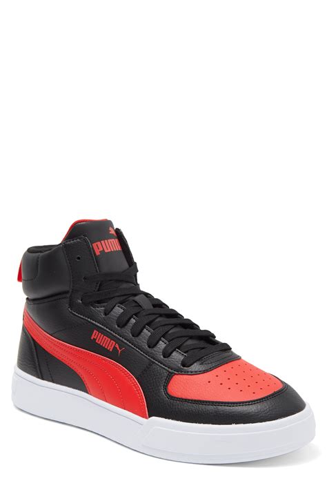 Puma Caven Mid Sneaker In Black High Risk Red Red At Nordstrom Rack For