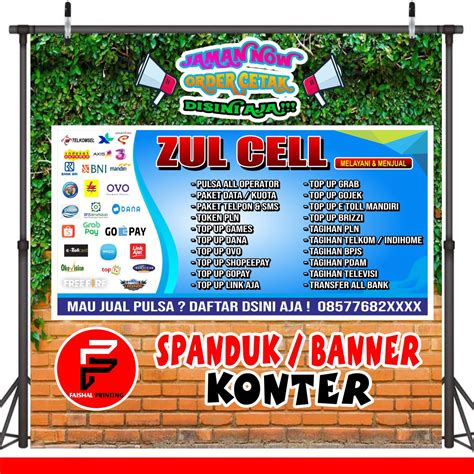 Spanduk Banner Backdrop Konter Pulsa Konter Kuota Ukuran 2 X 1 Meter