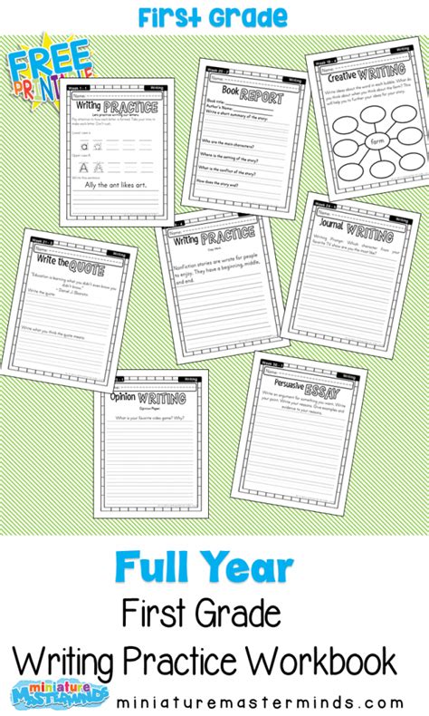 Free Printable First Grade Curriculum Book Miniature Masterminds