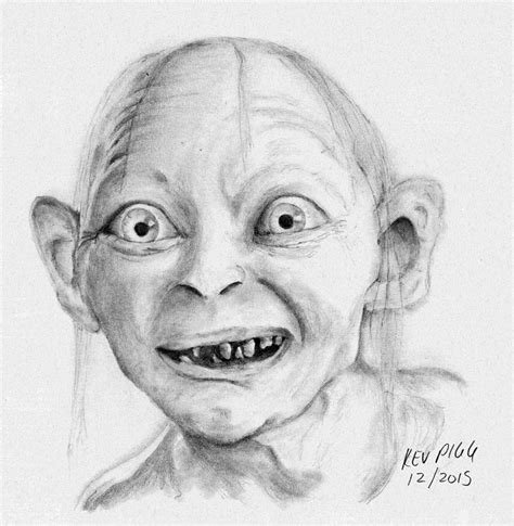 Gollum Drawing by Kevin Pigg - Pixels