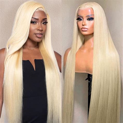 Amazon Resore X Lace Front Wig Human Hair Density Straight Blonde Lace Front