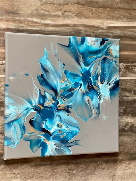 Original Acrylic Pour Painting Fluid Art Abstract Wall Art Etsy