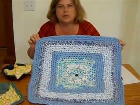 Crochet SQUARE Rag Rug Tutorial Part 2 YouTube