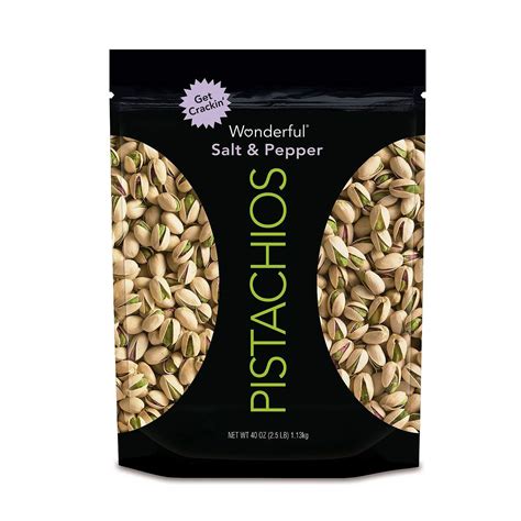 Wonderful Salt And Pepper Pistachios 40 Ounce 25 Pounds