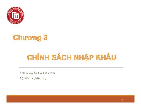 Chương 3 Chương 3 T h S N g u y ễ n H ạ L i ê n C h i B ộ M ô n N g