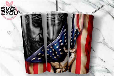 Jesus American Flag Oz Skinny Tumbler Graphic By Ormcreative