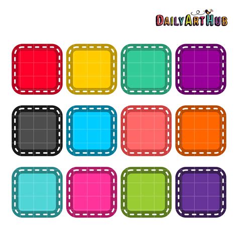 Square Colorful Patches Clip Art Set – Daily Art Hub // Graphics ...