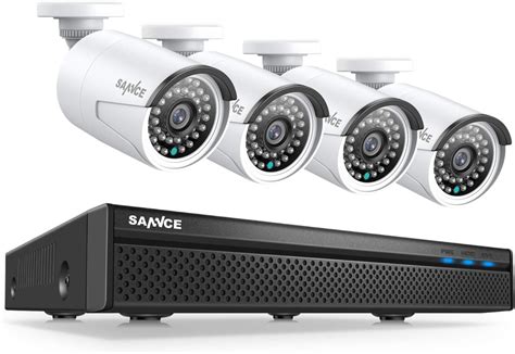 SANNCE 8CH 1080P POE CCTV Camera System And 4pcs 2 0MP Outdoor Bullet