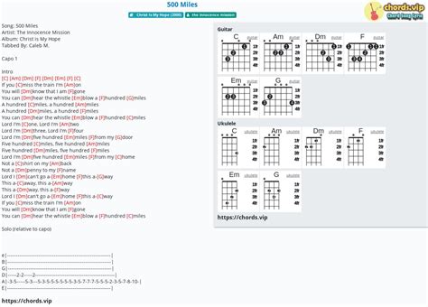 500 Miles Guitar Chords