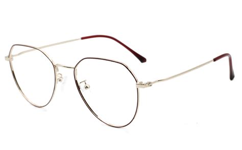 Hexagonal Oval EyeGlasses(Gold)