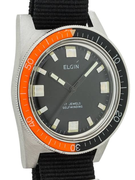 Elgin Stainless Steel Bakelite Bezel Divers Automatic Wristwatch For