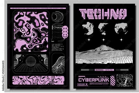 Sci Fi And Hud Box Elements For Futuristic Design Abstract Rave Poster