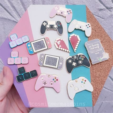 gamer pins enamel pins cute pins pin  patches