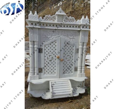 Indoor Rectangle Ambaji White Marble Stone Temple For Worship Size 5