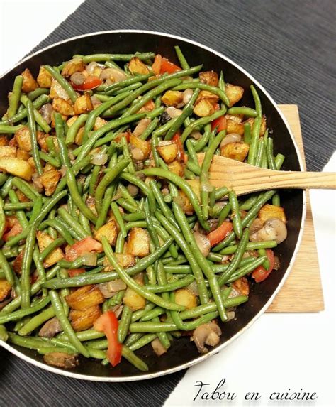 Poêlée de pommes de terre champignons et haricots verts Healthy