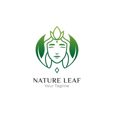 Mujer De Belleza Y Concepto De Logotipo De Naturaleza De Hojas Vector