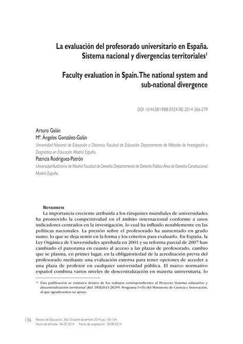 PDF La evaluación del profesorado universitario en España Sistema