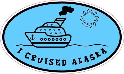 Inx In Blue Oval I Cruised Alaska Sticker Vinyl Luggage Travel Stickers