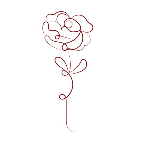 Rose Line Art Rose Drawing Rose Sketch Red Rose PNG And Vector With