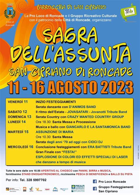 Roncade San Cipriano Sagra Dell Assunta Dal Agosto Al Agosto