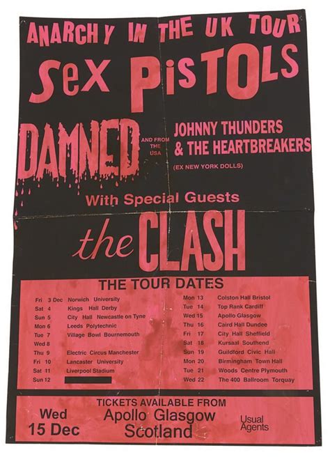Sex Pistols Concert Tour History Concert Archives