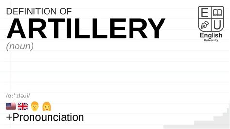 ARTILLERY Meaning Definition Pronunciation What Is ARTILLERY