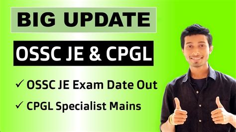 BIG UPDATE OSSC JE CPGL OSSC JE EXAM DATE CPGL SPECIALIST