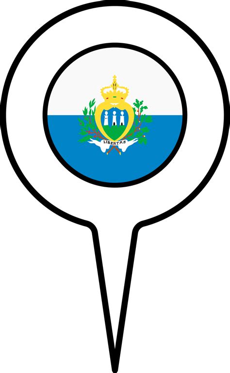 San Marino flag Map pointer icon. 22750105 PNG