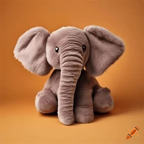 Fluffy Brown Elephant Plush Toy On Craiyon