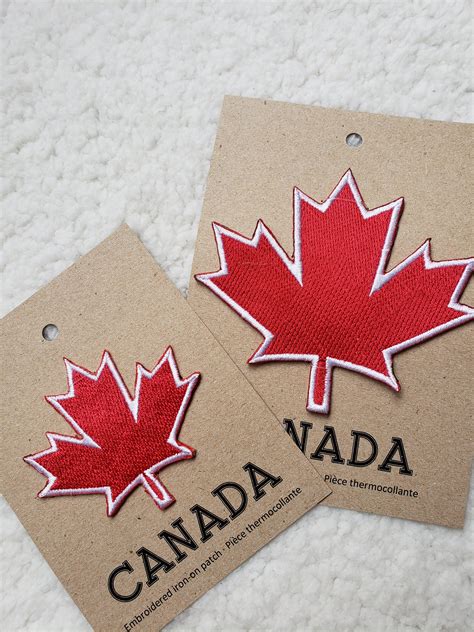 Red Maple Leaf Iron On Patch Canada Maple Leaf Stick On Etsy Canada