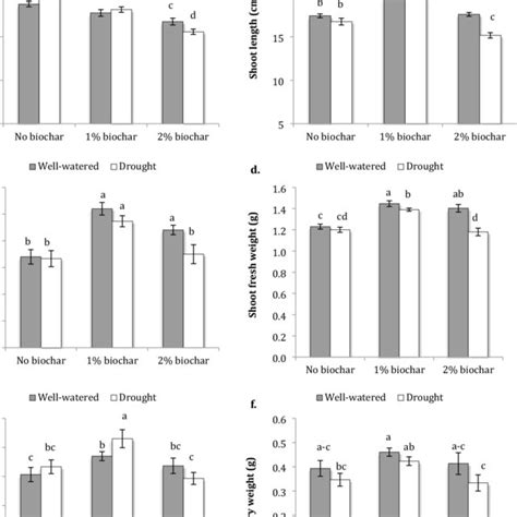 Effects Of Different Rates Of Biochar On A Root Length B Shoot Length