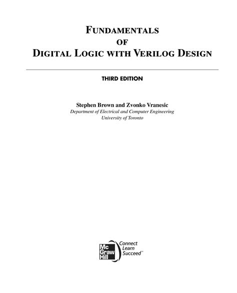 Solution Fundamentals Of Digital Logic With Verilog Design Third