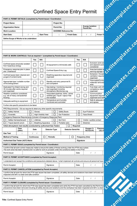 Health And Safety Civil Engineering Templates