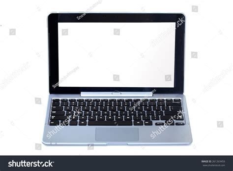 Laptop Blank White Screen Stock Photo 261263459 | Shutterstock