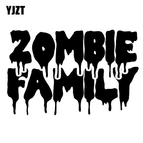 YJZT 11.5CMX7.5CM Funny ZOMBIE Family Vinyl Car styling Black/Silver ...