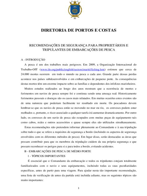 Fillable Online Www3 Dpc Mar Mil DIRETORIA DE PORTOS E COSTAS Dpc Mar