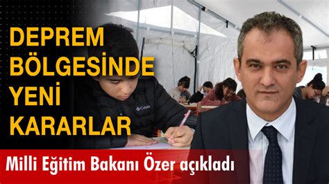 Milli Eğitim Bakanlığı ndan deprem bölgesi için yeni kararlar