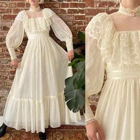 Vintage S Candi Jones Victorian Dress S Cream Victorian Style