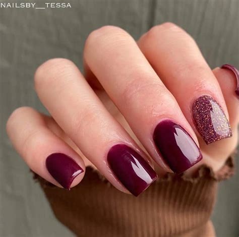 Sultry And Stylish Burgundy Nail Designs