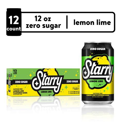 Starry Lemon Lime Zero Sugar Refreshing Guilt Free Citrus Soda