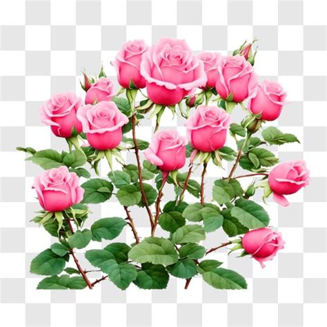 Descarga Hermosas Rosas Rosadas Con Hojas Verdes Png En L Nea