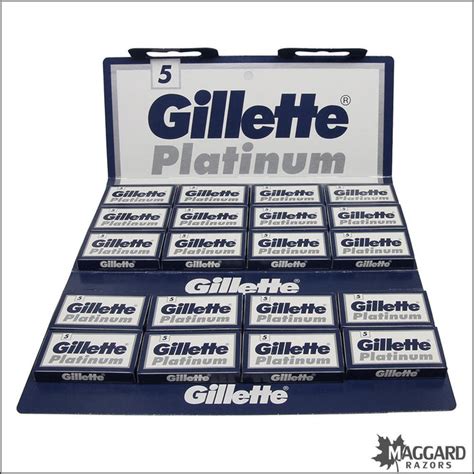 Gillette Platinum Double Edge Safety Razor Blades, 100 Blades — Maggard ...