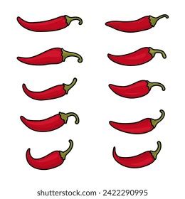 Cartoon Red Hot Chili Pepper Icon Stock Vector Royalty Free