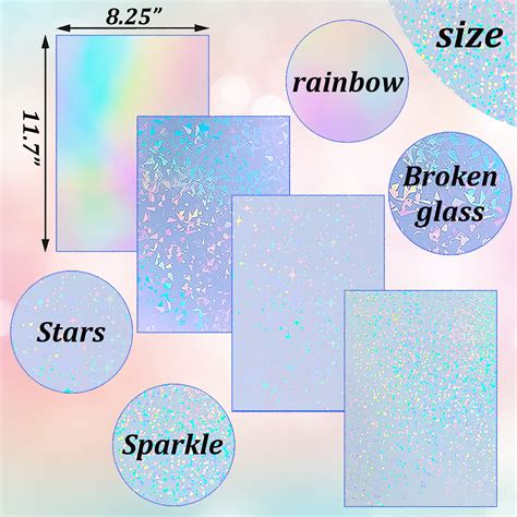 Snapklik 36 Sheets Holographic Sticker Paper Waterproof A4 Size