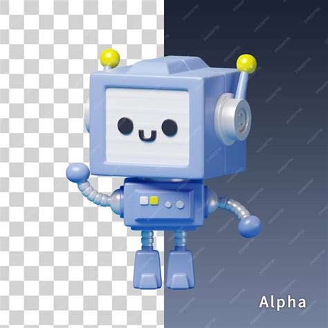 Premium PSD | Blue AI robot 3d render