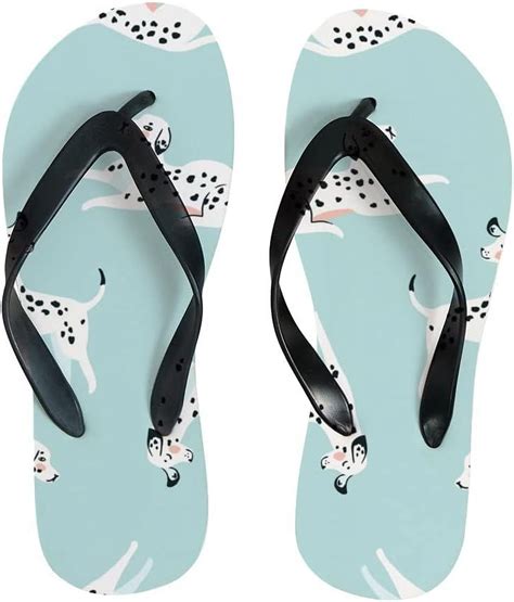 Freeamg Flip Flops Cute Dog Animal Puppy Cartoon Blue Thong Slip On